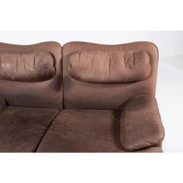 Vintage Aniline Leather 2 Seater Sofa, 1970s For Sale - Image 3 of 14