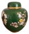Vintage Chinese Green Cloisonné Prunus Blossom Lidded Ginger Jar For Sale