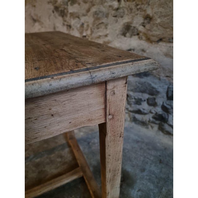 Rustic French Oak Farmhouse Table with Side Drawer, 1900s For Sale - Image 5 of 18