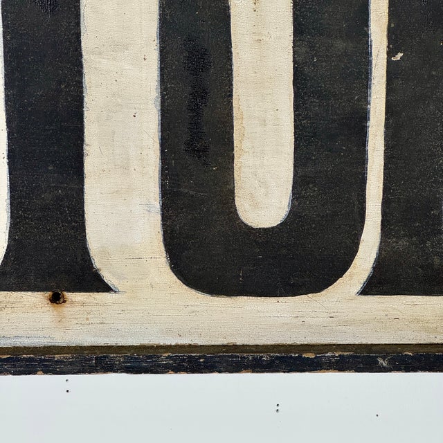 Black Late 19th Century Antique Hand Painted Bold "Store" Wood Trade Sign For Sale - Image 8 of 15