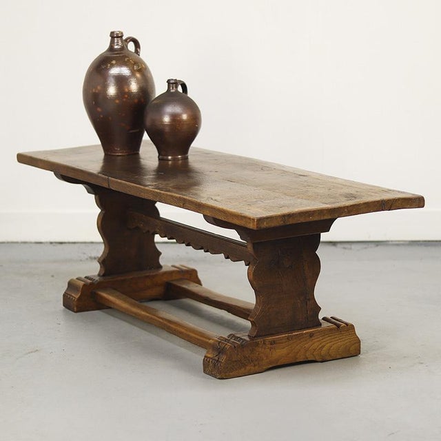 Rustic Farmhouse Refectory Coffee Table in Solid Oak For Sale - Image 12 of 12