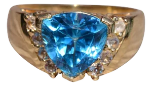 The Melrose Avenue: Trillion Cut Blue Topaz with White Topaz Sides