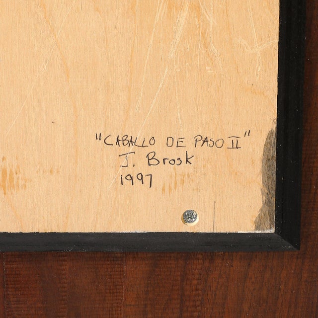 Mid-Century Carved Wood Sculpture "Caballo De Paso Ii" Signed Jeffrey Brosk For Sale - Image 10 of 11