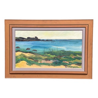Kersti Flyckt, Coastal Landscape, 1950s, Oil on Canvas, Framed For Sale