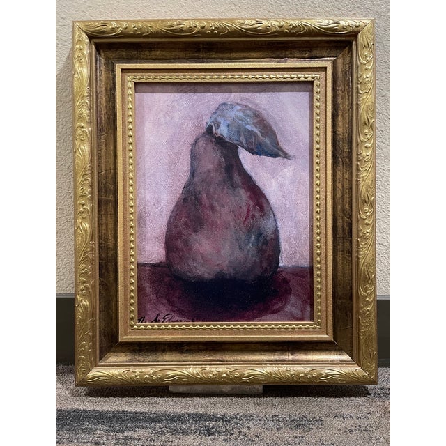 Late 20th Century Reproduction Print of a Still-Life Painting of a Pear, Framed For Sale - Image 9 of 10