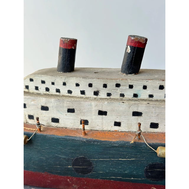 Vintage Folk Art Ship Sculpture, Circa 1930s For Sale - Image 15 of 18