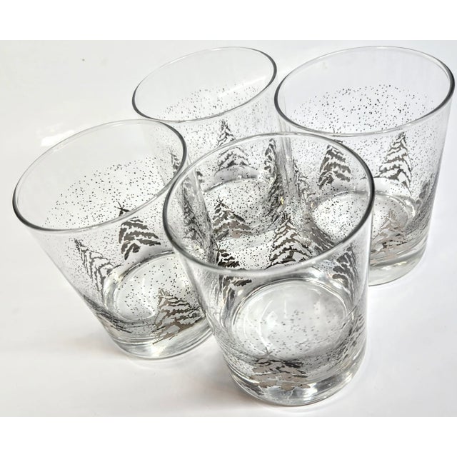 Dansk Silver Pines Double Old Fashioned Glasses- Set of Four For Sale - Image 6 of 10