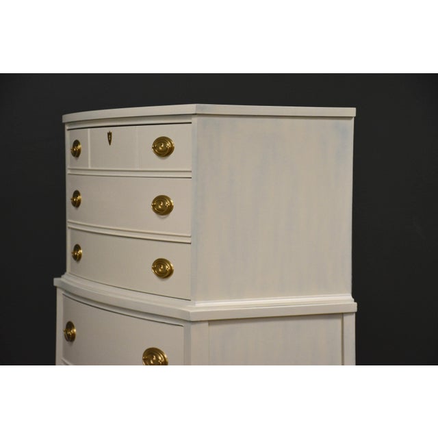 Wood 1960s White Shabby Chic Modern Tall Dresser For Sale - Image 7 of 11