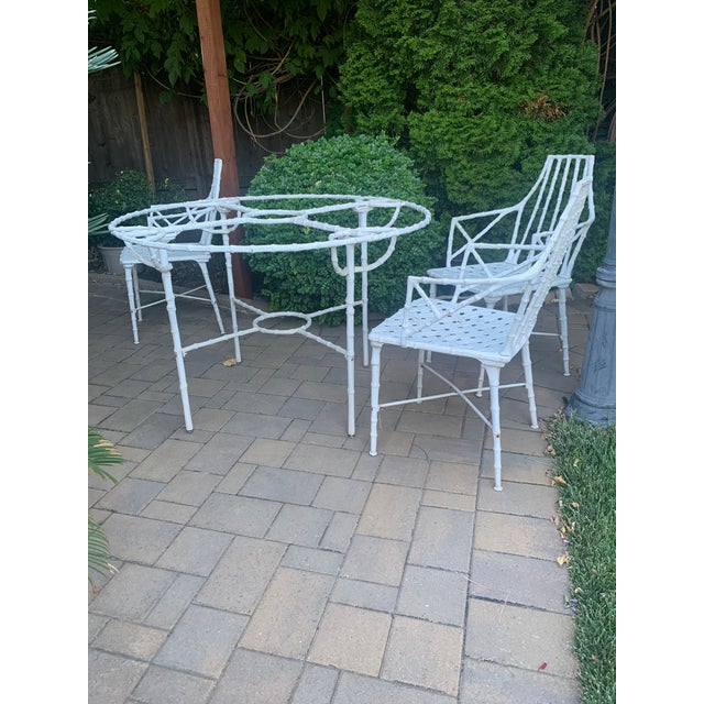 Vintage Faux Bamboo Metal Patio Set Chairish