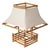 Rattan, Wicker and White Fabric Table Lamp by Louis Sognot, France 1960s For Sale - Image 16 of 16