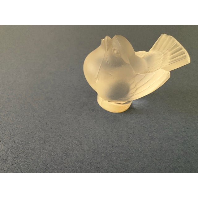 Lalique "Nogent" Crystal Compote Bowl and Stand Alone Sparrows (Signed) For Sale - Image 12 of 12