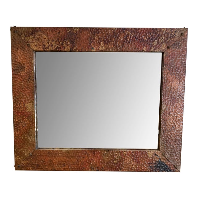 Handcrafted Hammered Copper Framed Wall Mirror Chairish