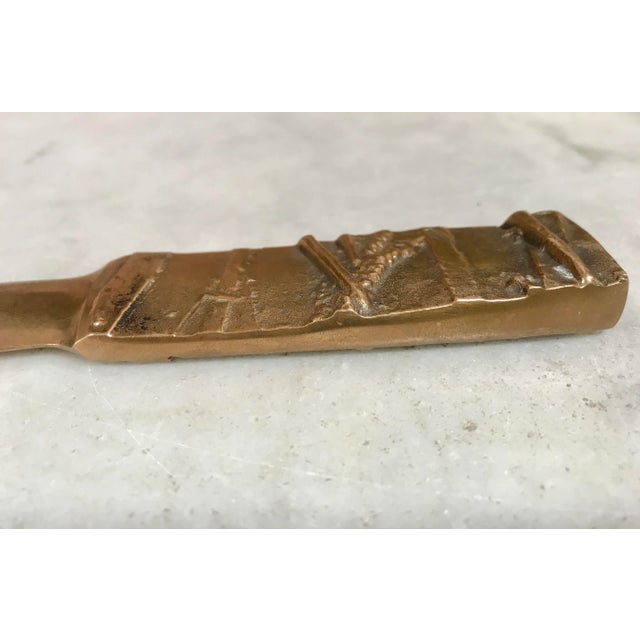 1970s Italian Sculptural Brass Letter Opener Signed by Carlo Ricci For Sale In Los Angeles - Image 6 of 10