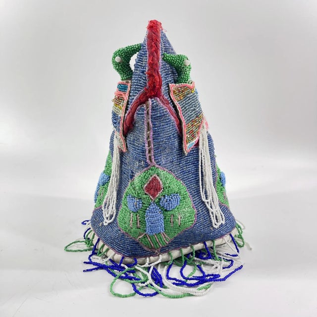 African Early 20th Century Yoruba Beaded Crown Nigeria For Sale - Image 3 of 7
