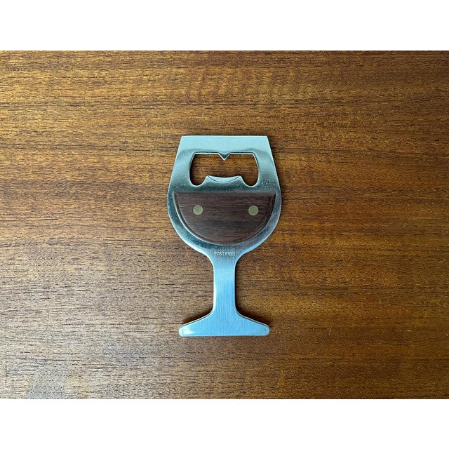 Mid-Century Modern Mid-Century Wine Glass-Shaped Bottle Opener in Metal and Wood, 1960s For Sale - Image 3 of 14