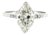 1920's Platinum 1.77ct Marquise Diamond With 6 Rose Cut Side Diamonds For Sale