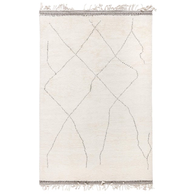 Geometric Modern Handmade Wool Rug In Ivory "labyrinth" by Doris Leslie Blau For Sale