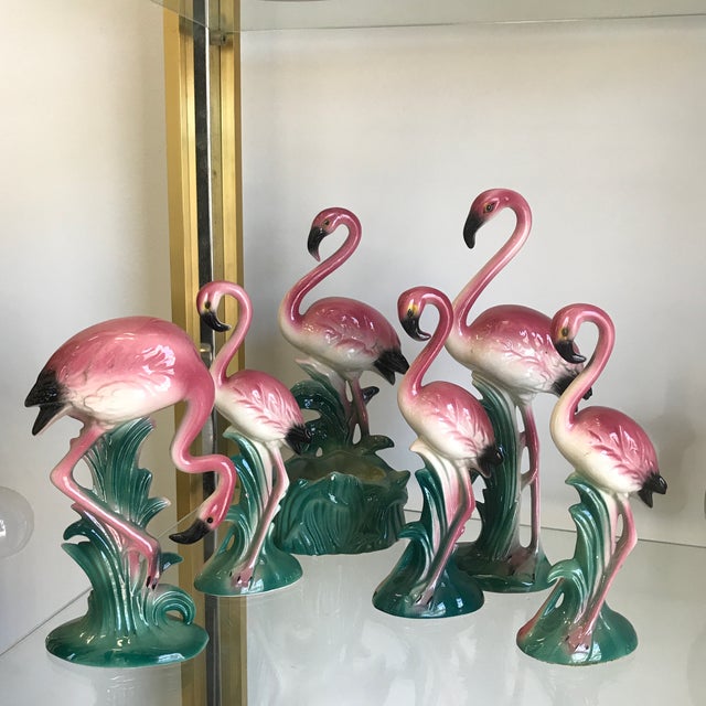 Vintage Ceramic Flamingo Figurines Set of 6 Chairish