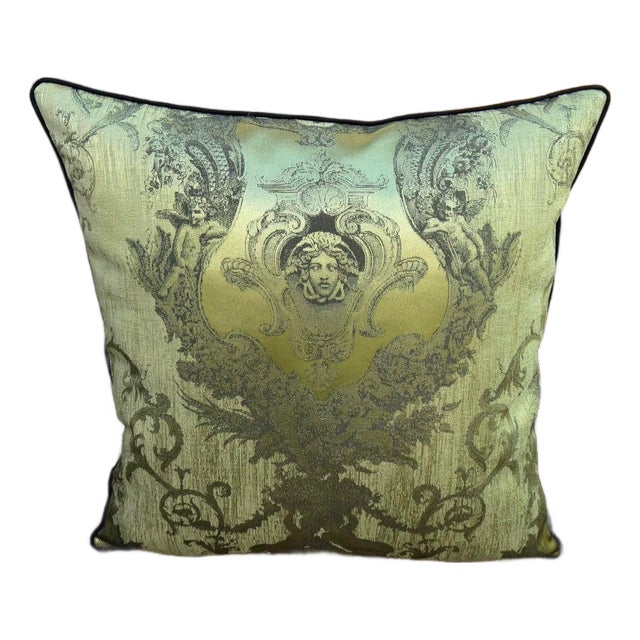 Neoclassical Medusa Medallion Cushion Cover For Sale
