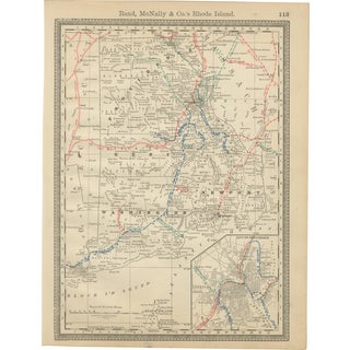 Antique Rhode Island Map by Rand McNally, 1888 For Sale