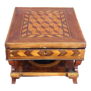 19th Century Italian Marquetry Necessaire Sewing Shaving Travel Box