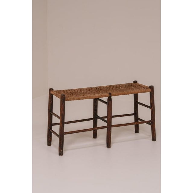 French Woven Cord Bench, France, 1950 For Sale - Image 4 of 9