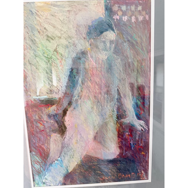 Jean Campbell Original Figurative Pastel Drawings - Framed Pair For Sale - Image 9 of 12