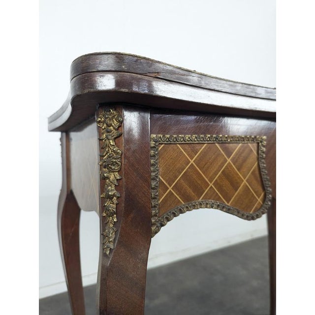 Louis XV Style Marquetry and Gilt Bronze Gaming Table For Sale - Image 6 of 10