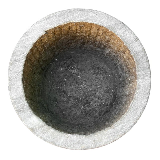 Large Vintage Granite Zig Zag Planter For Sale - Image 4 of 7