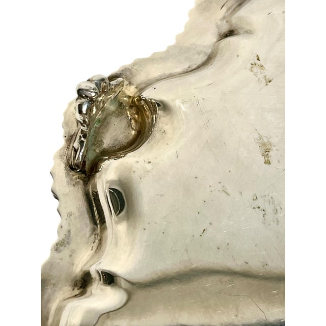 Antique English Sheffield Plate Silver Salver With Shell Detailing by Cooper and Sons For Sale - Image 11 of 14