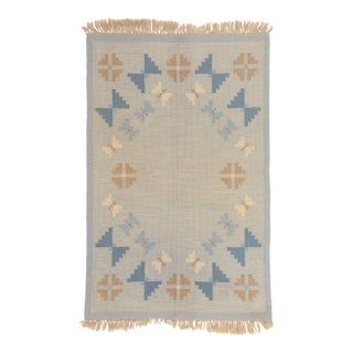 Vintage Swedish Rollakan Rug, 04'06 X 06'11 For Sale