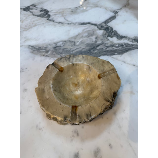 Stone Rustic Hand-Carved Marble Ashtray With Natural Raw Edge For Sale - Image 7 of 7