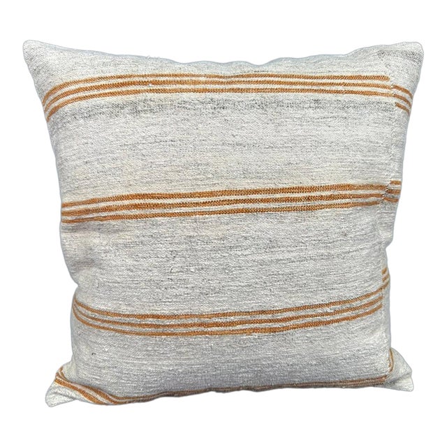 Turkish Hemp Pillow Cushion Natural Beige Brown Cushion Cover 20x20 For Sale
