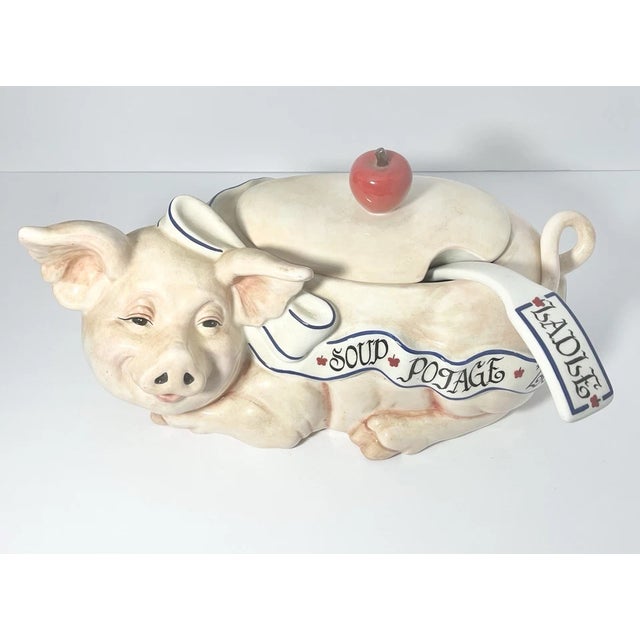 Jay Willfred of Andrea by Sadek & Joanne West “Tableaux” Pig Soup Tureen & Ladle Good condition. No chips, cracks, or...