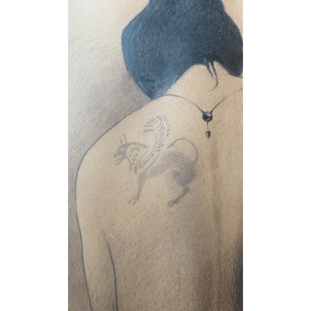 Contemporary Salome — Monumental Figure Study on Brown Paper, Attributed to Georgian Artist Lado Gorgadze For Sale - Image 3 of 5