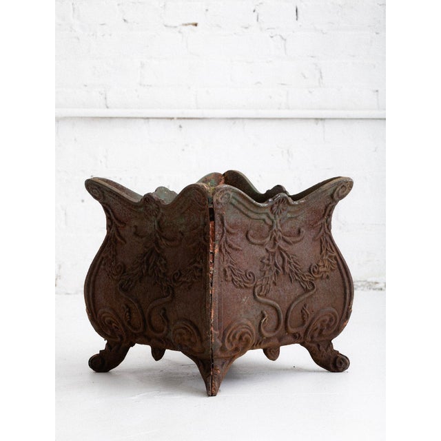 Victorian French Art Nouveau Cast-Iron Planter For Sale - Image 3 of 7