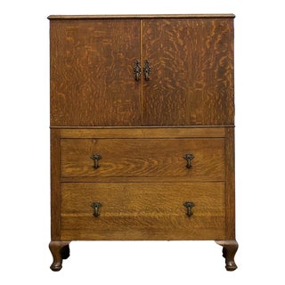 Art Deco Oak Tallboy in the style of Heals, 1930s For Sale