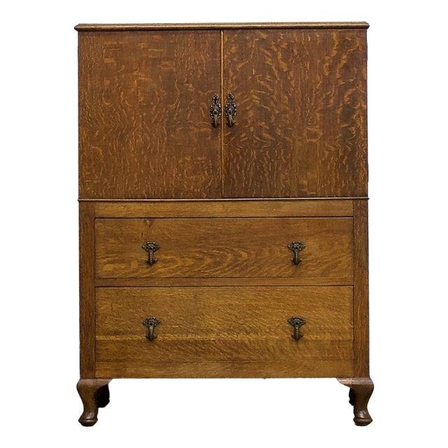 Art Deco Oak Tallboy in the style of Heals, 1930s For Sale