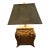 Vintage Burnt Bamboo Chinoiserie Table Lamp With Rectangular Shade For Sale