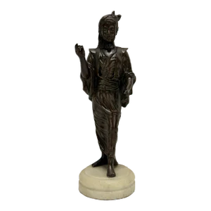 French Style Bronze Orientalist Sculpture on Marble Base Style of Picault
