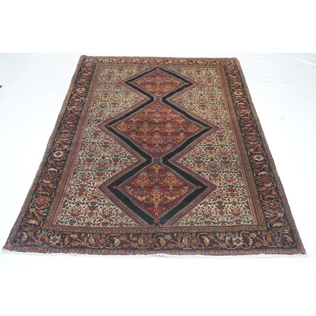 Red Late 18th Century Antique Sarouk Rug 4'2'' x 6'9'' For Sale - Image 8 of 10