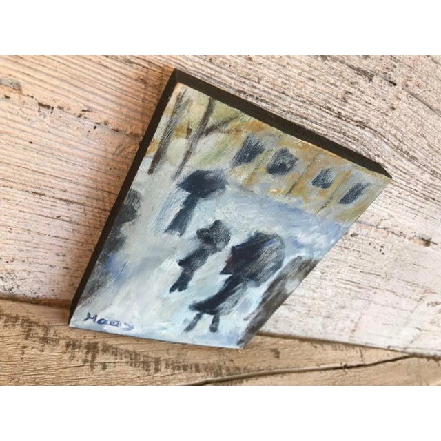 Quiet Places & Winterscapes — Winter Landscape (After Monet) Original oil painting by Haas, 6.5 x 5 x 0.75 wood panel,...