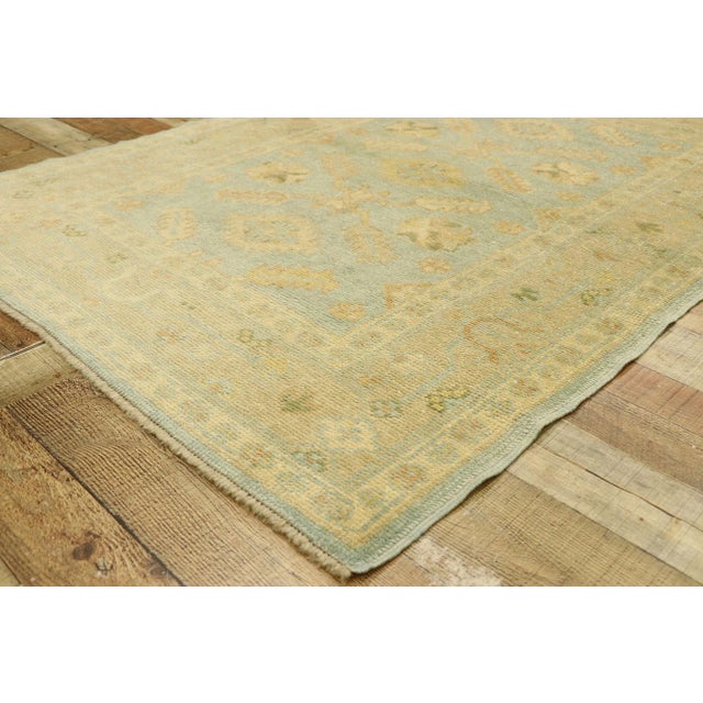 Textile Soft Earth-Tone Turkish Oushak Rug - 04'00 X 05'05 For Sale - Image 7 of 9