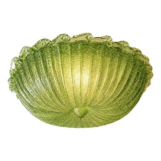 Green Murano Glass Graniglia Budino Flush Mount by Simoeng for Simoeng For Sale