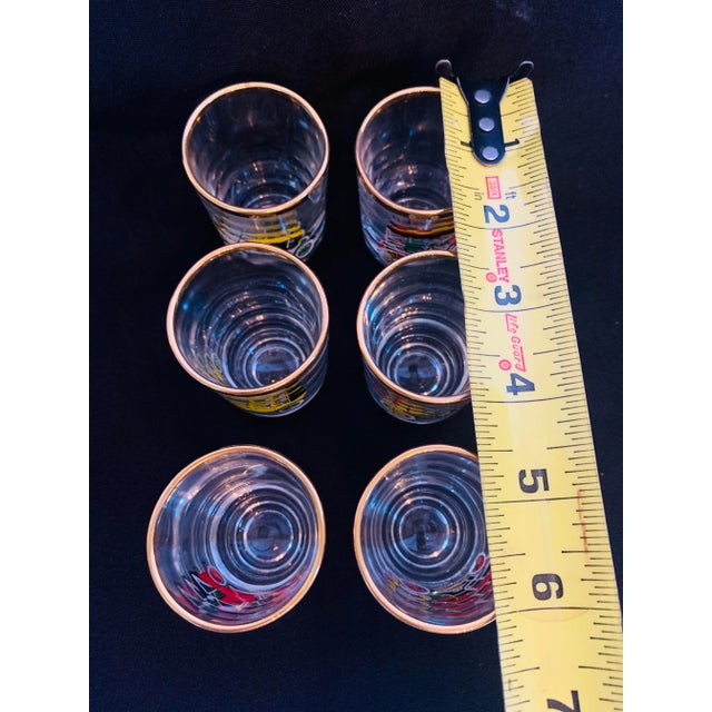 Mid 20th Century Gold-Rimmed Ruhrglas Car Lovers Shot Glasses in Original Box- Set of 6 For Sale In Los Angeles - Image 6 of 11