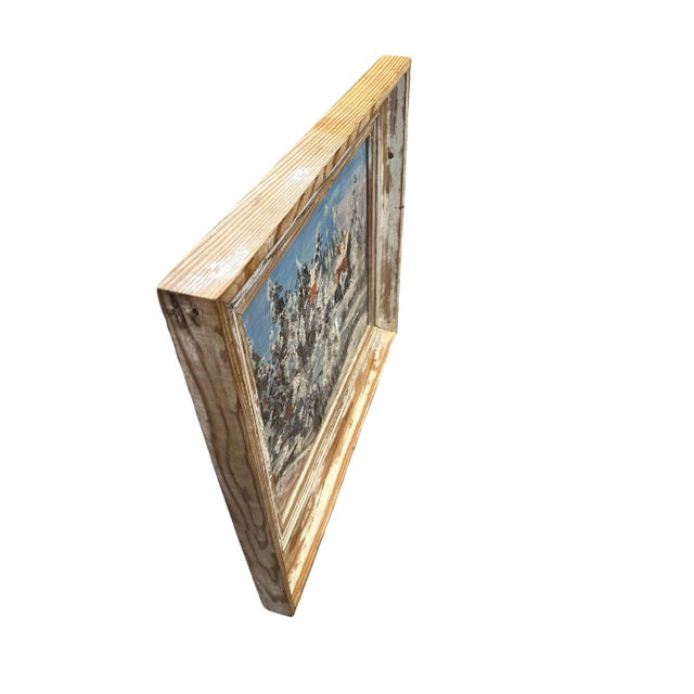 Shabby Chic Early 20th Century Winter Scene Painting For Sale - Image 3 of 9