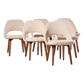 Eero Saarinen for Knoll Mid Century Bentwood Executive Dining Chairs - Set of 6 For Sale