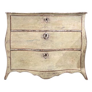 18th Century German Antique Rococo Painted Bombe Chest For Sale