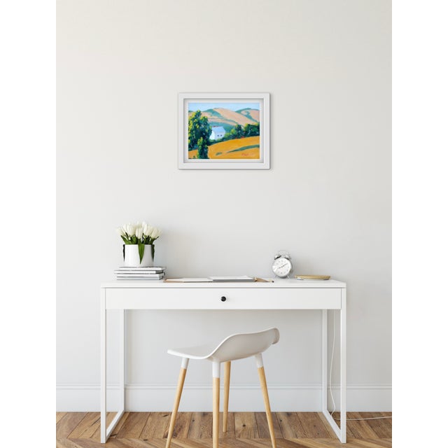 Wood Modern California Golden Hills Oil Landscape For Sale - Image 7 of 7