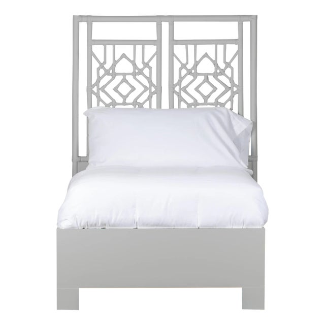 Tulum Platform Bed Twin Extra Long, Light Gray For Sale